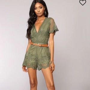 Fashion Nova olive Green romper + FREE BRALETTE